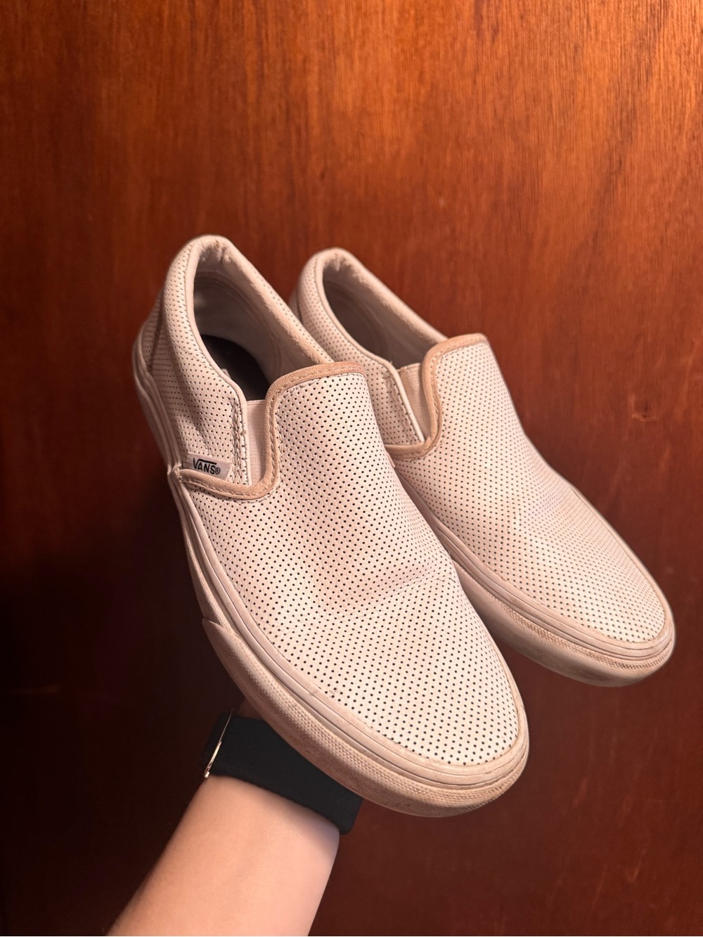 Vans Perforated Slip-On Shoes - Light Beige